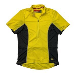 Novara Cycling Jersey Mens M Medium Yellow Colorblock Half Zip Short Sleeve